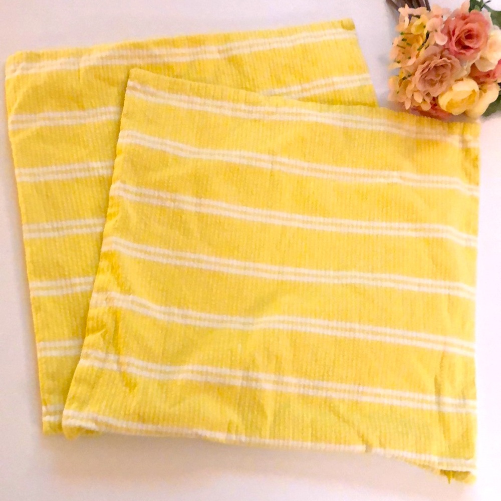 Ralph Lauren Yellow and White Pillow Shams Ralph Lauren Home Set of Two